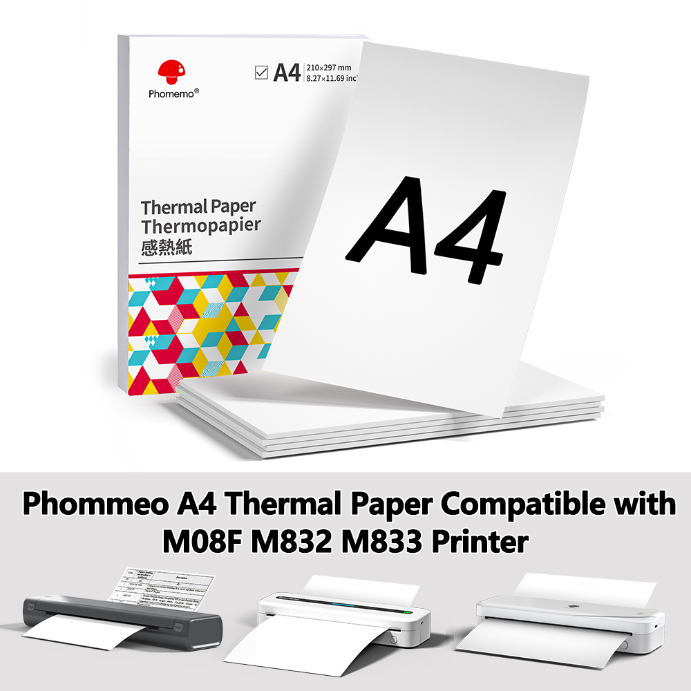 Commercial Label Printing Machine - Phomemo-papel térmico para impresora A4, de