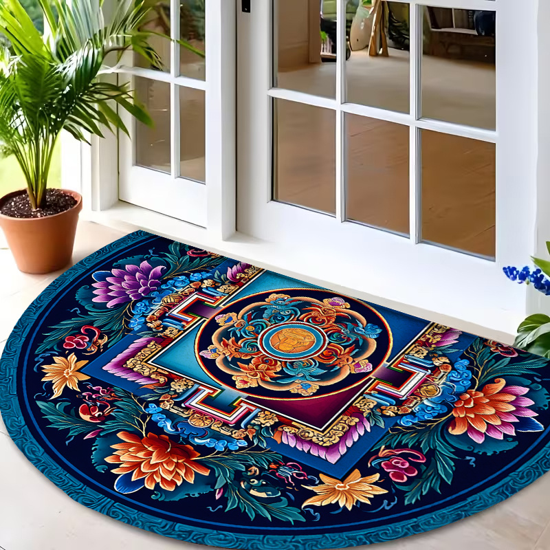 Hall Commercial Printing - Alfombra Redonda con Estampado Geométrico Espiritual